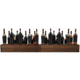tongmo 2 Pack Liquor Bottle Stand - 3 Tier Liquor Bar Bottle Display Shelf, Holds 42 Bottles, Real Wood, Easy to Clean, No Installation Required - 30 Inch Each (Dark Walnut) tongmo