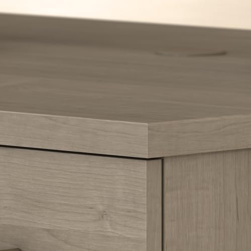 Bush Home Somerset 72W Office Desk with Drawers and Hutch in Ash Gray Bush Home