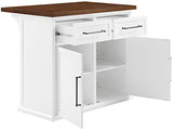Crosley Furniture Bartlett Kitchen Island with Wood Top, White/Walnut Crosley Furniture