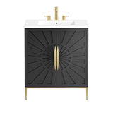 Modway Awaken Bathroom Vanity Cabinet, 30", White Black Modway