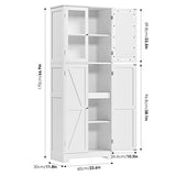 BOTLOG 67" Tall Versatile Storage Cabinet with Glass Doors for Kitchen, Bathroom, and Living Room BOTLOG