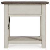 Signature Design by Ashley Bolanburg Farmhouse Chair Side End Table, Light Brown & Whitewash Signature Design by Ashley