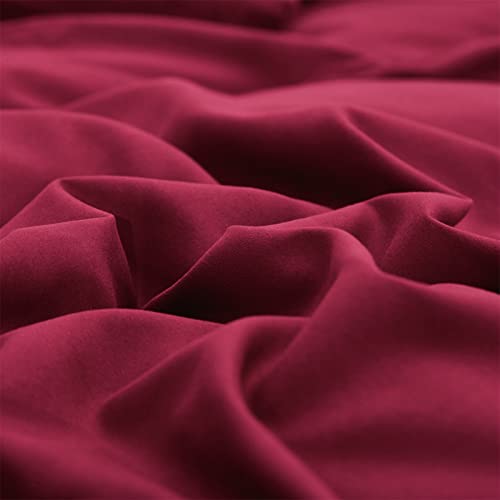 Luxlovery Burgundy Comforter Set Twin Maroon Dark Red Bedding Comforter Set Wine Red Soft Breathable Durable Blanket Quilts 3 Piece Burgundy Bedding Set for Teens Kids Twin Bed Luxlovery