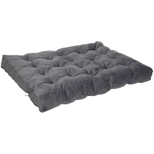 DHMAKER 8-inch Futon Mattress Queen Size, Thick Futon Sofa Couch Bed Foldable Floor Sleeping Pad for Adults, Portable Floor Bed Mattress, Velvet Tatami Mat (Frame Not Included), Deep Grey, 60"x80" DHMAKER