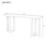 Merax Modern Geometric Design Wood Console Table for Hallways Entryway, Narrow Sofa End-Table for Living Room, Easy Assemble,Gray+ White Merax