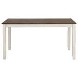 Coaster Home Furnishings - Fortress - Wood - 7-Piece Rectangular Dining Table Set – Farmhouse Style with Double-Cross Back Armless Side Chairs - Dining Room - Vintage White, Chestnut Brown - 190721 Coaster Fine Furniture