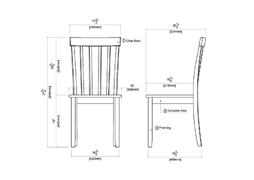 Boraam Bloomington Dining Chair, Black/Cherry, Set of 2 - WoodArtSupply