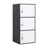 WISUNO 3 Door Vertical Stackable Storage Cabinet with Lock,Anti-Failing Device, Metal Lcoker,Organizer for Office, Home, Gym, School,Employee,Kids. (Grey) WISUNO