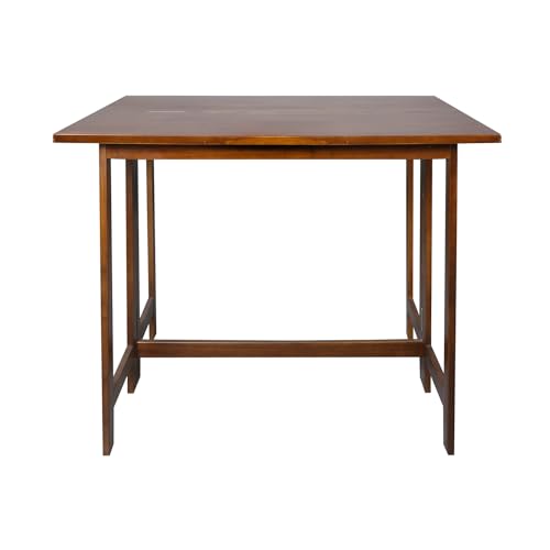Solid Wood Flip-Top Folding Console to Dining Convertible Table Casual Home