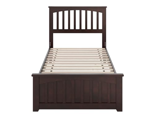 AFI Espresso Becket Twin XL Solid Wood Low Profile Platform Bed with Footboard AFI