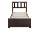 AFI Espresso Becket Twin XL Solid Wood Low Profile Platform Bed with Footboard AFI