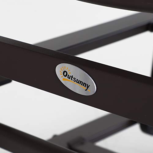 Outsunny Outdoor Glider Chair, Gliders for Outside Patio with Smooth Rocking Mechanism and Lightweight Construction for Backyard, Brown Outsunny