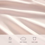 Laura Ashley - Full Sheet Set, 100% Soft & Silky Smooth Satin Bed Sheets, Deep Pockets, Bedding with Matching Fitted Sheet & Pillowcases (Bliss Pink) Laura Ashley