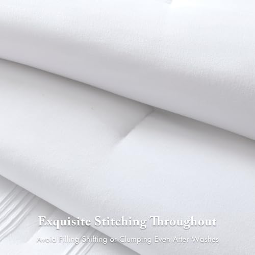 Madison Park Essentials Striped Comforter Set Twin XL, 5 Pieces Modern Minimalist Jacquard Bedding Set for All Season, Bed in A Bag with Sheet Set and Soft Brushed Reverse, Lightweight White Madison Park Essentials