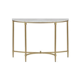 Starlight Canyon Home White Marble Hallway Table, Modern Luxury Console Table for Entryway or Living Room with Gold Metal Legs and White Marble Table Top Starlight Canyon Home