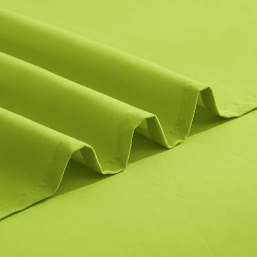 Elegant Comfort Luxurious 1500 Premium Hotel Quality Microfiber Three Line Embroidered Softest 4-Piece Bed Sheet Set, Wrinkle and Fade Resistant, Queen, Lime Elegant Comfort