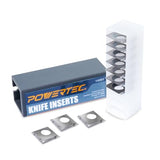 POWERTEC Carbide Cutters Knives for Wen Planers PL1326, Jointers JT630H w/Spiral, Helical Cutterheads, Square Blades Inserts fits Cutech Planers, POWERTEC