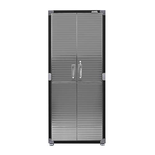 Seville Classics UltraHD Stainless Steel 2-Door Lockable Storage Cabinet, Satin Graphite Seville Classics