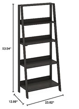 Furinno Ladder Bookcase Display Shelf, 5-Tier, Espresso Furinno