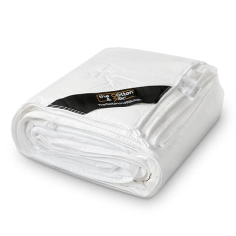 THE COTTON & SILK®️ 100% Mulberry Silk Filled Comforter for Spring/Fall/Mild Summer - Luxury, Ultra Soft, Breathable, Naturally Body-Hugging Silk Duvet Insert/Bedding Blanket - Twin Size THE COTTON & SILK