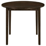 Coaster Home Furnishings 3-Piece Round Wood Dining Room Set Drop Leaf Extension Table Ladder Back Side Chairs Upholstered Seat Cushions Cappuccino and Tan 130005 Coaster Fine Furniture