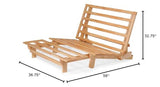 Nirvana Futons Queen Size Futon Bed Sofa - (Natural Hardwood Frame and Green Mattress Set), Armless Convertible, Couch, Bed, Lounger Nirvana Futons