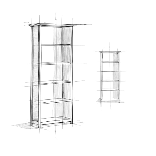 SIMPLIHOME Amherst SOLID WOOD 30 Inch Transitional 5 Shelf Bookcase in Russet Brown, For the Living Room, Study Room and Office SIMPLIHOME