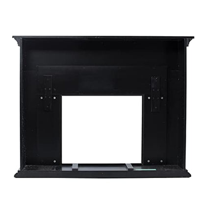 SEI Furniture Torlington Marble Tiled Electric Fireplace - Black