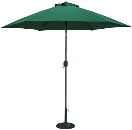 TropiShade 9 ft Bronze Aluminum Polyester Market Umbrella with Green Polyester Cover (Base not included) Tropishade