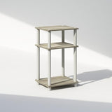 Furinno Just 3-Tier Turn-N-Tube Open Storage Nightstand, 1-Pack, Plastic Poles, Sonoma Oak/White Furinno