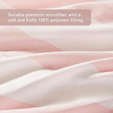 Reversible Striped Twin Comforter Set-Bed in A Bag 5-Pieces Bedding Set with Double-sided Stripes Design-Warm & Cozy Bed Set Includes Twin Size Comforter, Sheets Set, Pillowcase and Sham, Blush Regency Heights