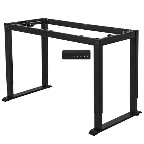 Fromann Electric Standing Desk Frame, 4-Leg Dual Motor Adjustable Standing Desk Legs for Max 70'' x 29.5'' Desktop,Heavy Duty 220lb Load Capacity for Home Office, Frame Only Fromann