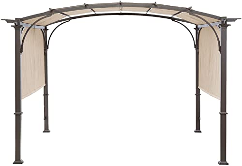 Universal Doubleton Steel Pergola Replacement Cover for Pergola Structures L-PG080PST, 85''x 208'' (Beige) - WoodArtSupply