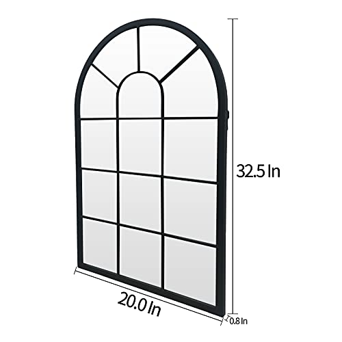 HQiJun Wall Mirror Window Decorative Mirrors Arched Farmhouse for Living Room Bedroom Entryway Bathroom Vanity (19.7” x31.5” x0.9”) HQiJun