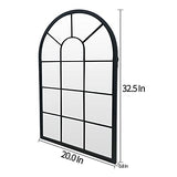 HQiJun Wall Mirror Window Decorative Mirrors Arched Farmhouse for Living Room Bedroom Entryway Bathroom Vanity (19.7” x31.5” x0.9”) HQiJun