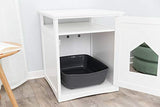 TRIXIE Furniture Style Litter Box Enclosure with Shelf, Indoor Pet Home, White TRIXIE