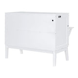 Merax Murphy Bed Full Size with USB Port and Slide-Out Shelves on Each Side, 2-in-1 Foldable Bed Frame Cabinet Desk for Bedroom Guest Room Living Room (White) Merax