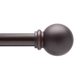 Kenney KN71706 Chelsea Ball End Standard Decorative Window Curtain Rod, 28-48" Adjustable Length, Weathered Brown Finish, 5/8" Diameter Steel Tube, 1-Pack Kenney