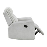 Lexicon Modern Recliner Chair for Living Room, Manual Wall Hugger Textured Microfiber Reclining Chair, Plush Corduroy Channel Seat Back, Manual Recliner, Light Gray Lexicon