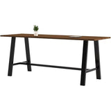 Pemberly Row 3.5 x 9 FT Bistro Height Conference Table - Walnut Pemberly Row