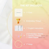 Huacan Embroidery Kits for Adults Beginner 1 Pcs Stamped Bee Pattern Stitching DIY Sewing Kit 7.9 x 7.9 Inch