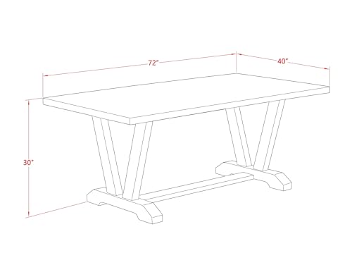 East West Furniture V697GA650-9 9 Piece Modern Dining Table Set Includes a Rectangle Wooden Table with V-Legs and 8 Dark Gotham Linen Fabric Upholstered Chairs, 40x72 Inch, Multi-Color East West Furniture
