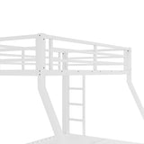 Bellemave Twin Over Full Bunk Bed with Ladders, Metal Bunk Beds Frame with Full-Length Guardrails, Heavy-Duty Bunkbed for Bedroom, Guest Room, Dorms, Noise-Reduce and No Spring Box Needed, White Bellemave