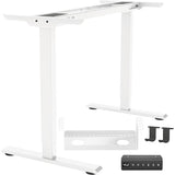 DERSITE Dual Motor Standing Desk Frame, Electric Adjustable Legs, Workstation Desk Base, Sit stand desk frame, 3 Memory Height Settings, with Cable Management Tray, Headphone Hook DERSITE