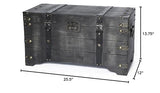 Vintiquewise Distressed Black Medium Wooden Storage Trunk Vintiquewise