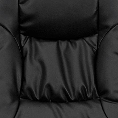 Flash Furniture Rachel Contemporary Multi-Position LeatherSoft Recliner Chair with Ottoman, 360-Degree Swivel Recliner Chair and Ottoman Set, Black Flash Furniture