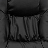 Flash Furniture Rachel Contemporary Multi-Position LeatherSoft Recliner Chair with Ottoman, 360-Degree Swivel Recliner Chair and Ottoman Set, Black Flash Furniture