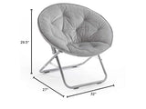 Urban Lifestyle Micromink Foldable Saucer Chair, Grey Urban Lifestyle