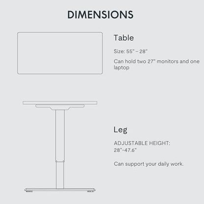 FLEXISPOT Standing Desk 55 x 28 Inches Electric Stand Up Desk Workstation, Whole-Piece Desk Board Home Office Computer Height Adjustable Desk (Black Frame + 55" Mahogany Top 2 Packages) - WoodArtSupply