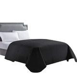 HollyHOME Luxury Checkered Super Soft Solid Single Pinsonic Bed Quilt Bedspread Bed Cover, Black, Twin HollyHOME
